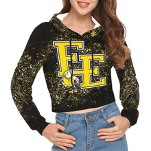 Load image into Gallery viewer, EE A Short Hoodie 2 All Over Print Crop Hoodie for Women (Model H22)

