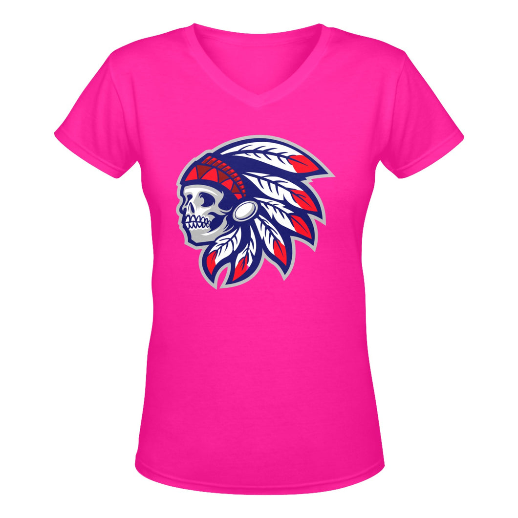 Tribe V Pink October Women's Deep V-neck T-shirt (Model T19)