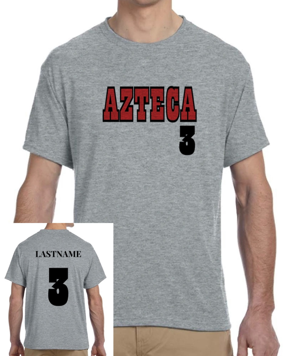 Adult Grey Shirt Red or Blue Lettering