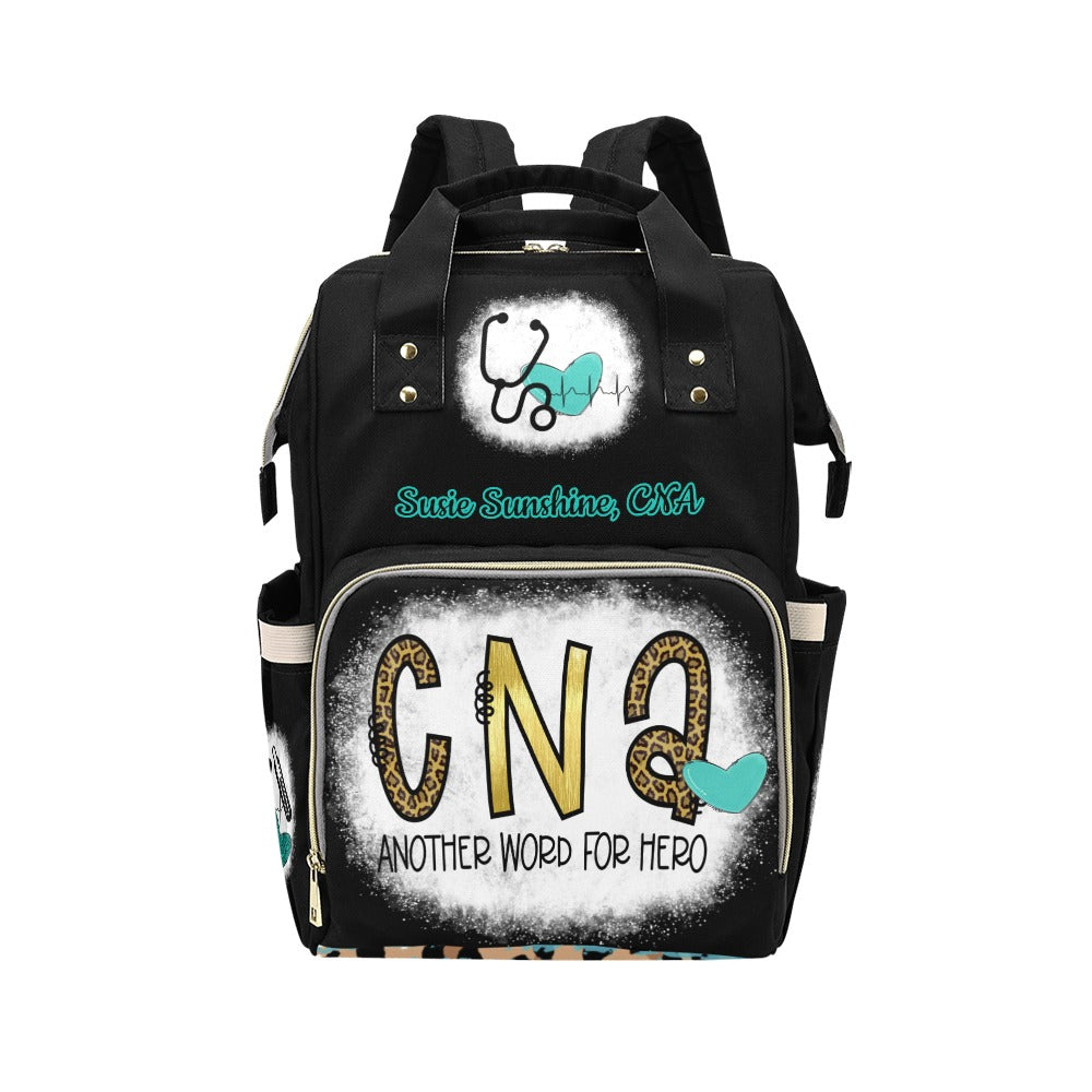 CNA 2/Nurse Bag Leopard Multi-Function Backpack Bag (Model 1688)