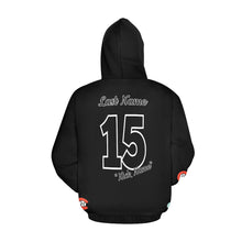Load image into Gallery viewer, Chaos Mama Black/Black All Over Print Hoodie for Women (USA Size) (Model H13)
