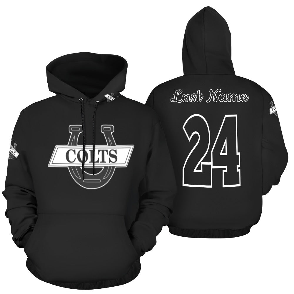 South Universal Hoodie Black/black Name/Number All Over Print Hoodie for Men (USA Size) (Model H13)