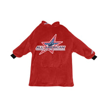 Load image into Gallery viewer, All American Snuggler Red Blanket Hoodie for Women
