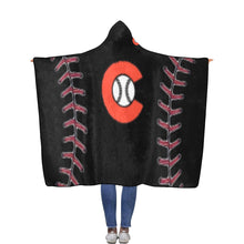 Load image into Gallery viewer, Baseball Hooded Blanket Flannel Hooded Blanket 56&#39;&#39;x80&#39;&#39;
