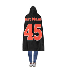 Load image into Gallery viewer, Baseball Hooded Blanket Black2 Flannel Hooded Blanket 56&#39;&#39;x80&#39;&#39;
