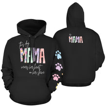 Load image into Gallery viewer, Dog Mama Sleeve Black All Over Print Hoodie for Women (USA Size) (Model H13)
