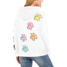 Load image into Gallery viewer, Dog Mama Back Paws/Pics down sleeve All Over Print Hoodie for Women (USA Size) (Model H13)

