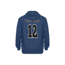 Load image into Gallery viewer, Baseball Navy Fleece Lined Men&#39;s Long Sleeve Fleece Hoodie (Model H55)
