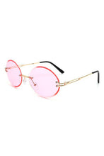 Load image into Gallery viewer, Round Oval Rimless Circle Vintage Sunglasses
