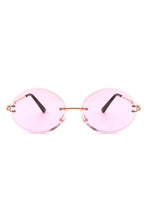 Load image into Gallery viewer, Round Oval Rimless Circle Vintage Sunglasses
