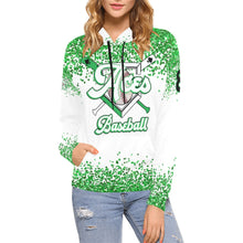 Load image into Gallery viewer, Aces Baseball Hoodie, Black Name/Last/Nick/Baseball Number 2 All Over Print Hoodie for Women (USA Size) (Model H13)
