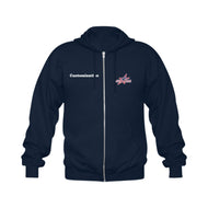 All American Zip-up Navy Gildan Full Zip Hooded Sweatshirt (Model H02)