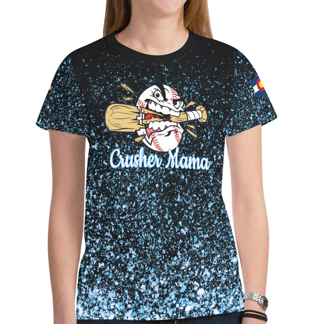 Crusher Mama 8 New All Over Print T-shirt for Women (Model T45)