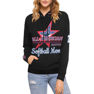 All American Mom Hoodie Full Custom Black Blue Words All Over Print Hoodie for Women (USA Size) (Model H13)