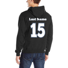 Load image into Gallery viewer, All American 50/50 Name/Number Black Men&#39;s Classic Hoodie (Model H17)
