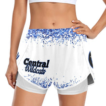 Load image into Gallery viewer, Central Shorts Women&#39;s Sports Shorts with Compression Liner (Model L63)
