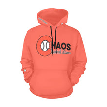 Load image into Gallery viewer, Chaos Mama Orange Black words All Over Print Hoodie for Women (USA Size) (Model H13)
