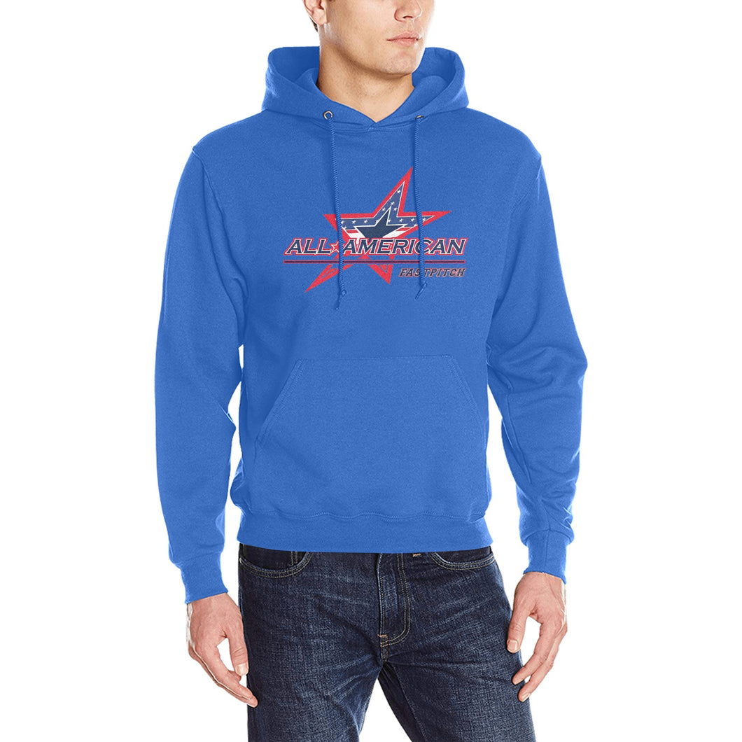 All American 50/50 Blue Heavy Blend Hooded Sweatshirt