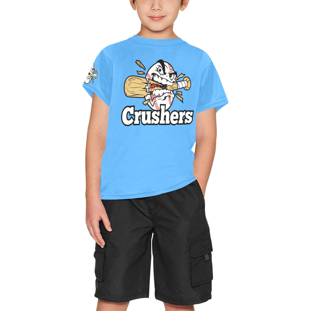 Crushers Blue Big Boys' All Over Print Crew Neck T-Shirt (Model T40-2)