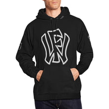 Load image into Gallery viewer, WF Sport Name/Number Black/black All Over Print Hoodie for Men (USA Size) (Model H13)
