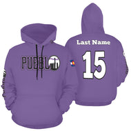 PS Purple Last Name/Number All Over Print Hoodie for Men (USA Size) (Model H13)