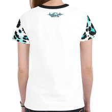 Load image into Gallery viewer, Summit Leopard Sleeve New All Over Print T-shirt for Women (Model T45)
