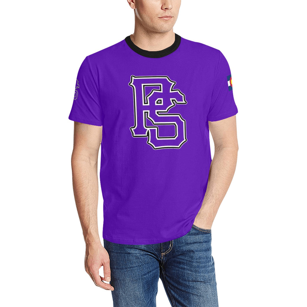PS purple b SHIRT2 Men's All Over Print T-Shirt (Solid Color Neck) (Model T63)