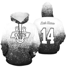 Load image into Gallery viewer, South U B/W Name/Number All Over Print Hoodie for Women (USA Size) (Model H13)
