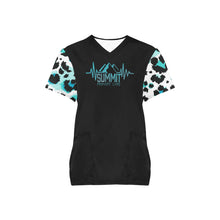 Load image into Gallery viewer, Summit Female Scrub Top White 2 Arms All Over Print Scrub Top
