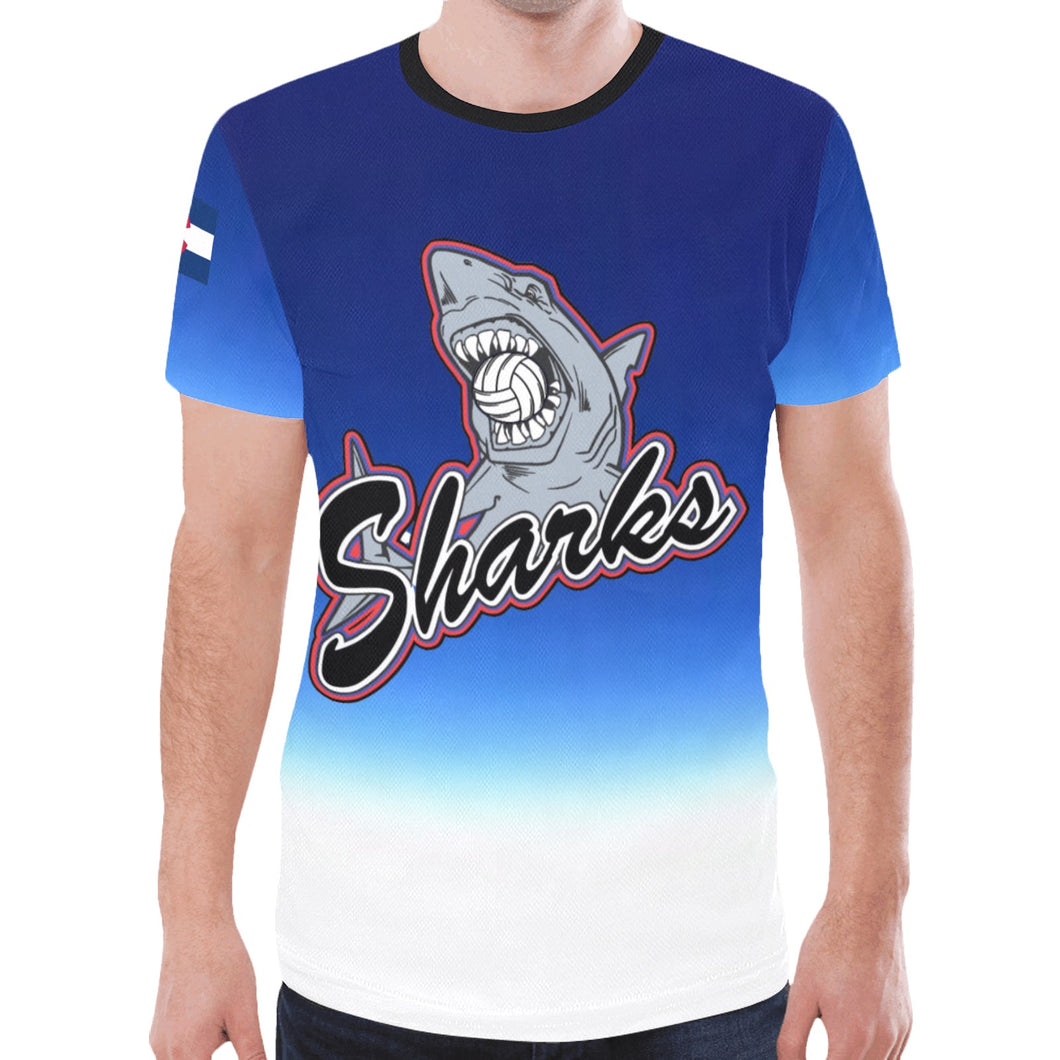 SHARKS MEN TSHIRT New All Over Print T-shirt for Men (Model T45)