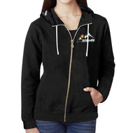 Altitude Black Zip up All Over Print Full Zip Hoodie for Women (Model H14)