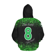 Load image into Gallery viewer, Aces Baseball Hoodie, Black Name/Last/Nick/Baseball Number 4 All Over Print Hoodie for Women (USA Size) (Model H13)
