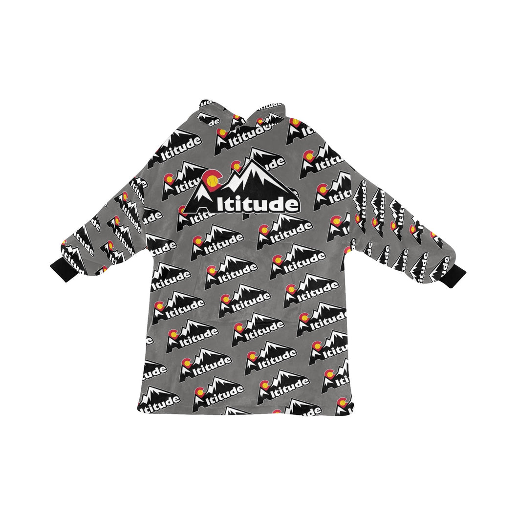 Altitude Sherpa Lined Hoodie Grey Pattern Blanket Hoodie for Women