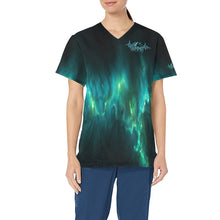 Load image into Gallery viewer, Summit Female Scrub Top Galaxy All Over Print Scrub Top
