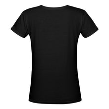 Load image into Gallery viewer, Crusher Vneck Women Black/White Women&#39;s Deep V-neck T-shirt (Model T19)
