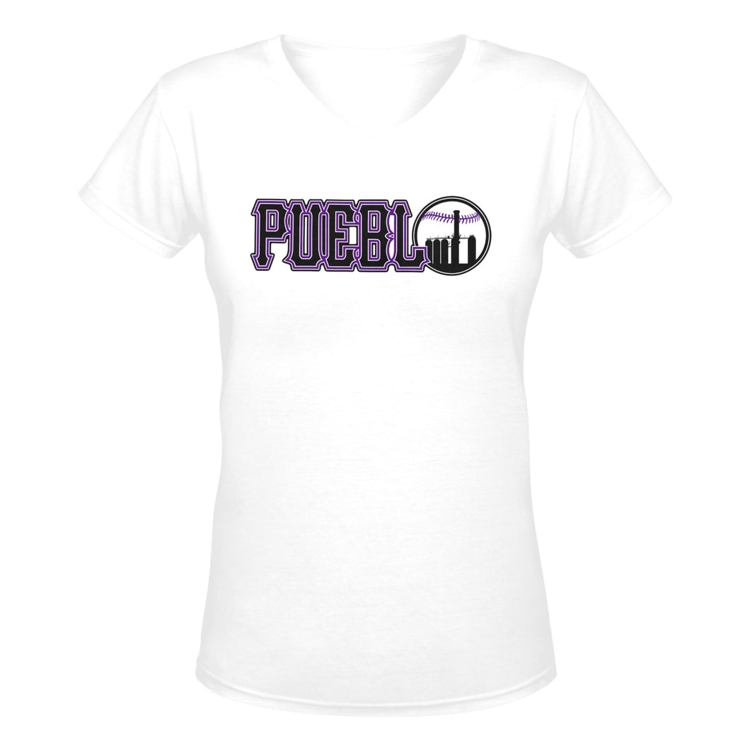 Pueblo SB V W Women's Deep V-neck T-shirt (Model T19)
