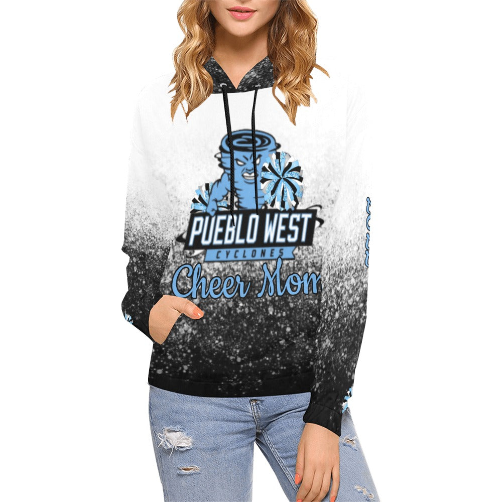 PW Cheerl Mom Hoodie Full Custom Name, LN, Year All Over Print Hoodie for Women (USA Size) (Model H13)