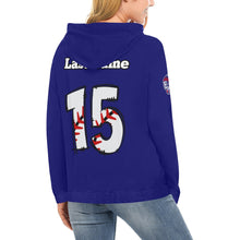 Load image into Gallery viewer, Tribe Navy Mom Hoodie Name/Number All Over Print Hoodie for Women (USA Size) (Model H13)

