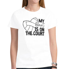 Load image into Gallery viewer, MyHeartVolleyball White Name/Number New All Over Print T-shirt for Women (Model T45)
