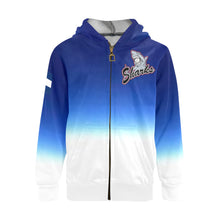 Load image into Gallery viewer, SHARKS YOUTH ZIPUP Kids&#39; All Over Print Full Zip Hoodie (Model H39)
