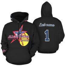 Load image into Gallery viewer, All American Softball Women Hoodie All Over Print Hoodie for Women (USA Size) (Model H13)

