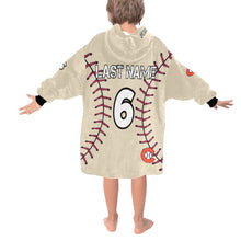 Load image into Gallery viewer, Chaos Baseball Cream LastName/Number/FirstName Blanket Hoodie for Kids
