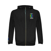 Load image into Gallery viewer, 94/6 poly/spandex Rainbow Words ER Zip-Up Hoodie Men and Women Sizes
