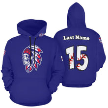Load image into Gallery viewer, Tribe Navy Mom Hoodie Name/Number All Over Print Hoodie for Women (USA Size) (Model H13)
