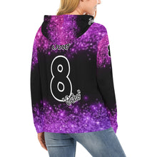 Load image into Gallery viewer, Pueblo Steel purple PS Last name/Number Nickname Glitter All Over Print Hoodie for Women (USA Size) (Model H13)
