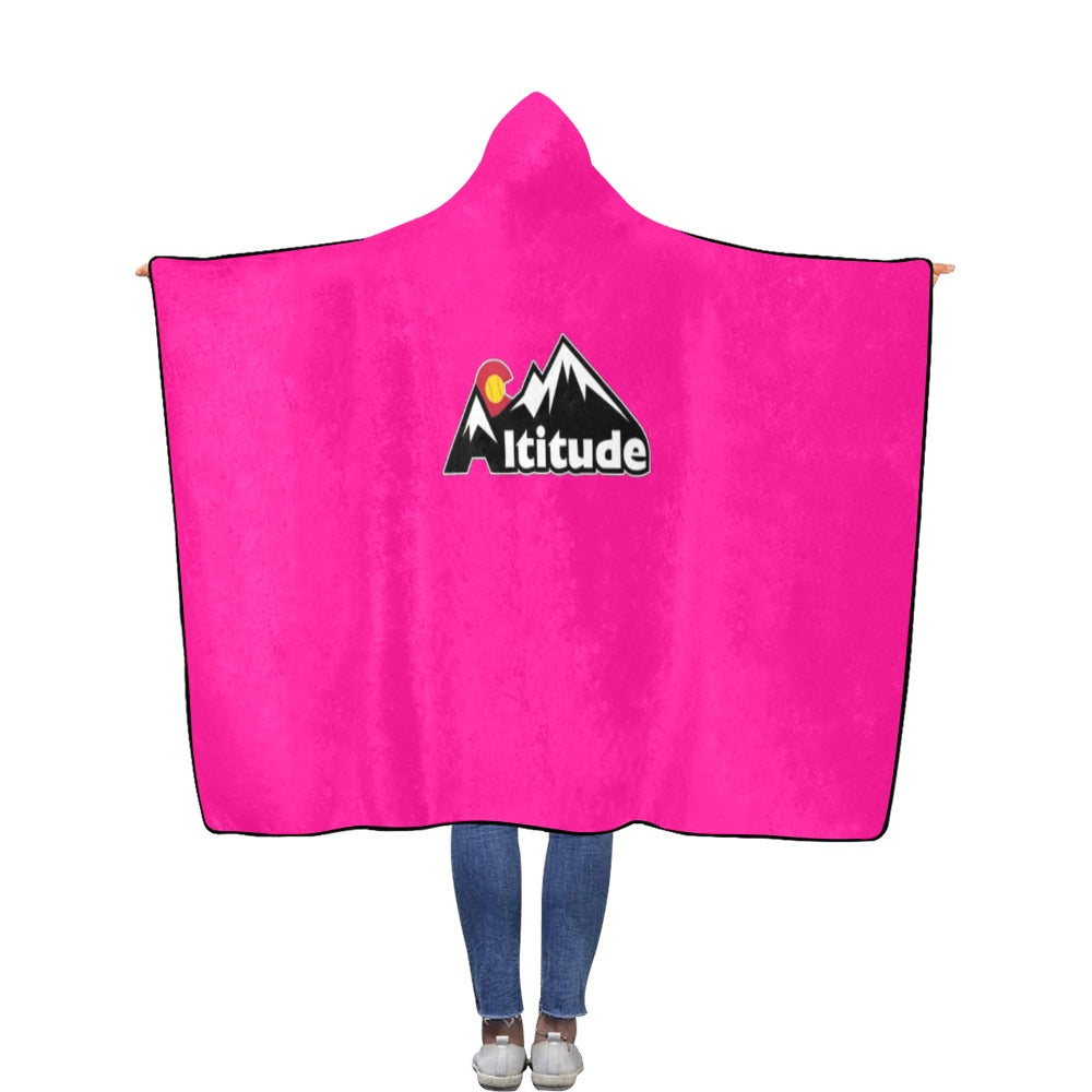 Altitude Hooded Blanket 1 Pink Flannel Hooded Blanket 56''x80''
