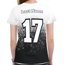 Load image into Gallery viewer, Women South U Lastname/Number BW New All Over Print T-shirt for Women (Model T45)
