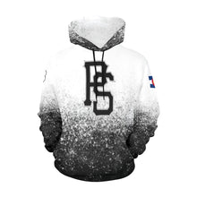 Load image into Gallery viewer, Pueblo Steel B/W PS Last name/Number Nickname B/W All Over Print Hoodie for Women (USA Size) (Model H13)
