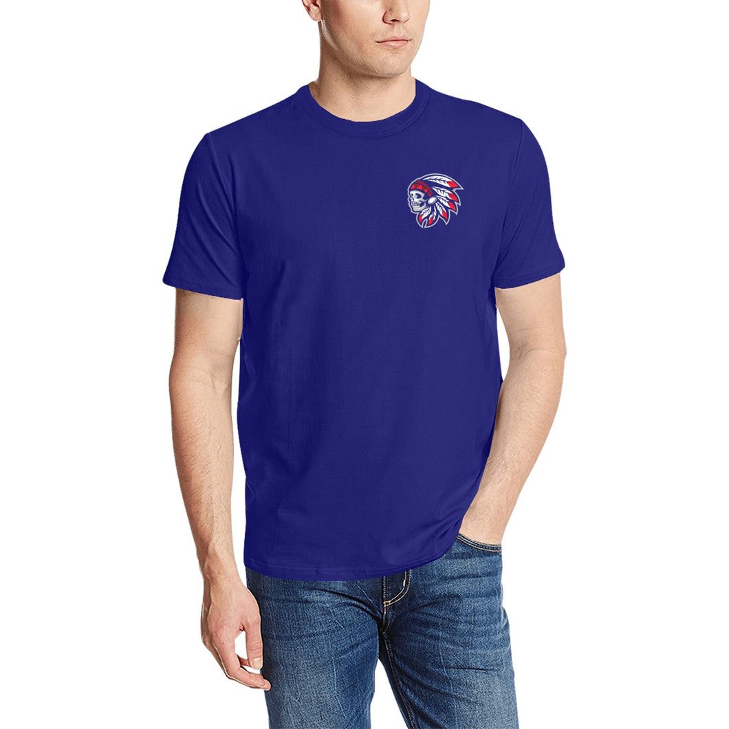 Tribe Shirt Left Chest Navy Men's All Over Print T-Shirt (Solid Color Neck) (Model T63)
