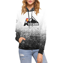 Load image into Gallery viewer, Altitude B/W Last name/Number Nickname All Over Print Hoodie for Women (USA Size) (Model H13)
